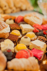 Confectionery tray close-up