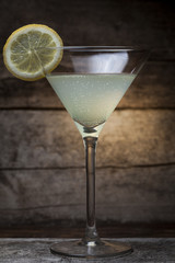 Cocktail with wooden background