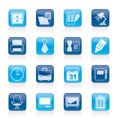 Business and office equipment icons - vector icon set