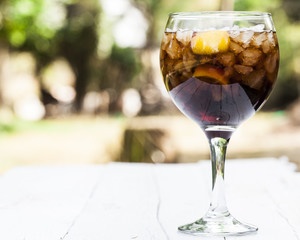 Glass of cola with ice