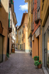 Street view in old town Porlezza