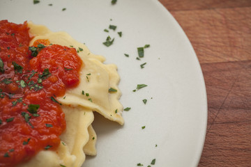 Homemade ravioli