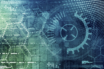 Obraz premium Dark blue technology background