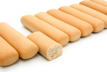 biscuit sticks and a broken section with clipping path