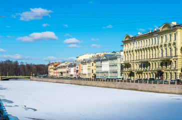 Fototapeta na wymiar St. Petersburg frozen streets