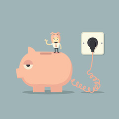 Battery charger piggy bank