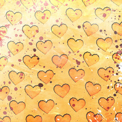 hearts on grunge background