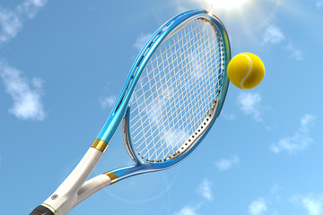 Tennis Racket with Tennis Ball - 54764757