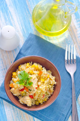 rice with meat and vegetables