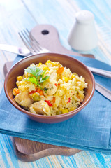 rice with meat and vegetables