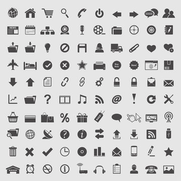 Big collection of web icons. Vector
