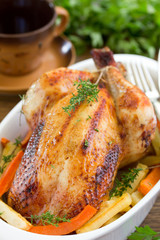 Fried chicken. festive dish.