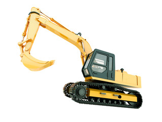 Excavator isolated