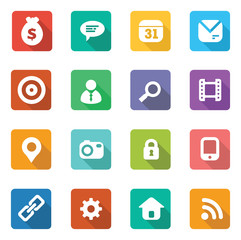 set of trendy flat icons