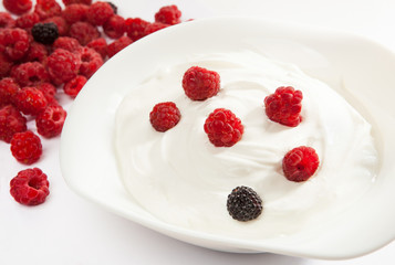 bowl of yogurt and berry
