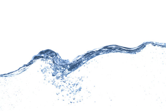 Clear, blue splashing water