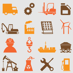 Industry icons set.Vector