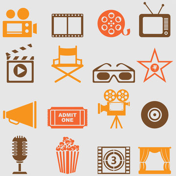 Movie icons set.Vector