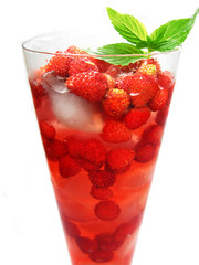 fruit cocktail smoothie with wild strawberry