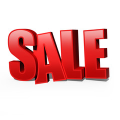 3d red text SALE