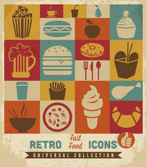 Fast food icons set.vector