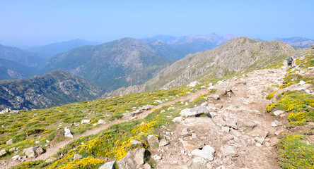 Fototapeta na wymiar sentier de randonnée Haute-Corse