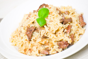 Risotto with liver