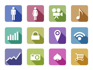 Apps Flat design vector icon set mobile application development