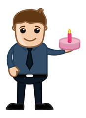 Surprise Cake - Cartoon Business Vector Character