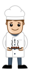 Chef Presenting Dish - Cartoon Business Vector Character