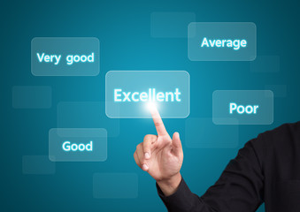 business man evaluate excellent quality