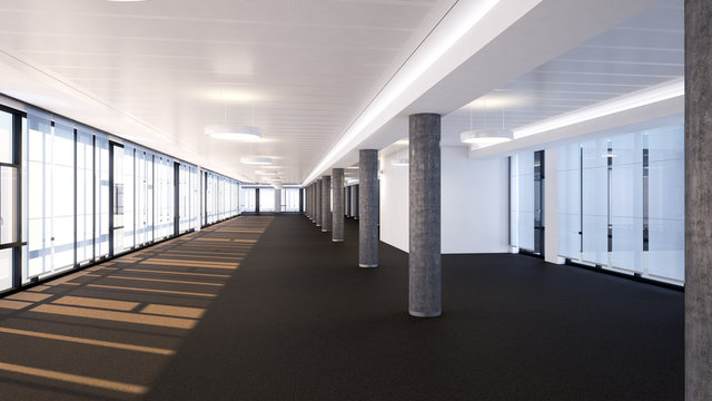 leeres Bürogeschoss - big empty office level