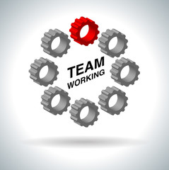icon team work sign on white. 