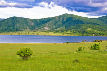 Lika region mountain and lake landscape