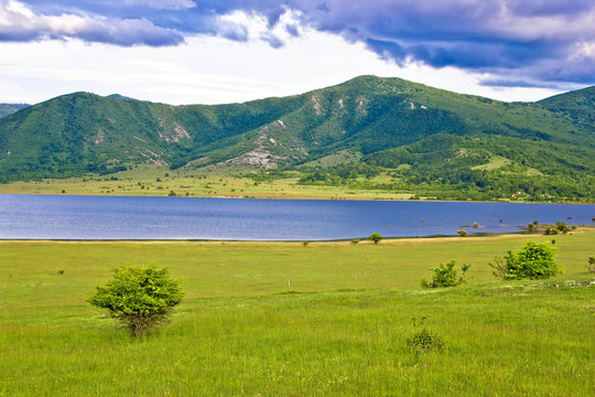 Lika region mountain and lake landscape