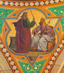 Naklejka premium Vienna - Fresco of Moses for the Pharaoh