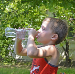 boy drinks water