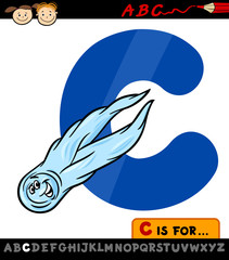 letter c with comet cartoon illustration © Igor Zakowski