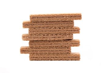 Stack of chocolate wafers.