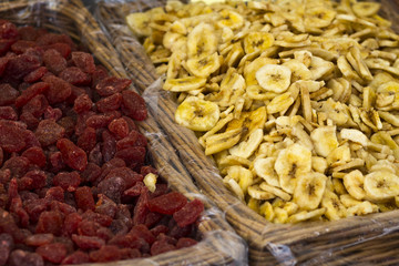 dried food in baskets