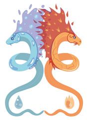 Snake of water and snake of fire.