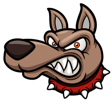 Vector illustration of Angry cartoon dog Stock Vector | Adobe Stock