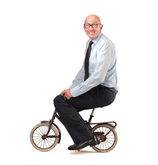 Obraz premium businessman pedaling