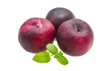 Heap of bright plums