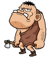 Vector illustration of Cartoon caveman