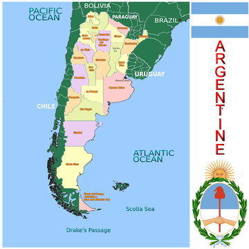 Argentine South America national emblem map symbol motto