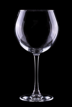empty wine glass in black background