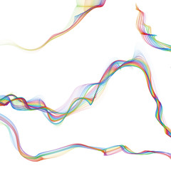 set abstract ribbon waves