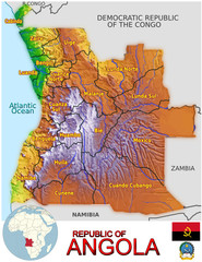 Angola Africa national emblem map symbol location