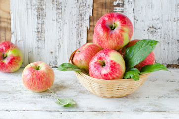 Red apples in a basket